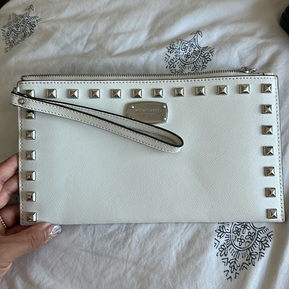 Michael Kors white clutch